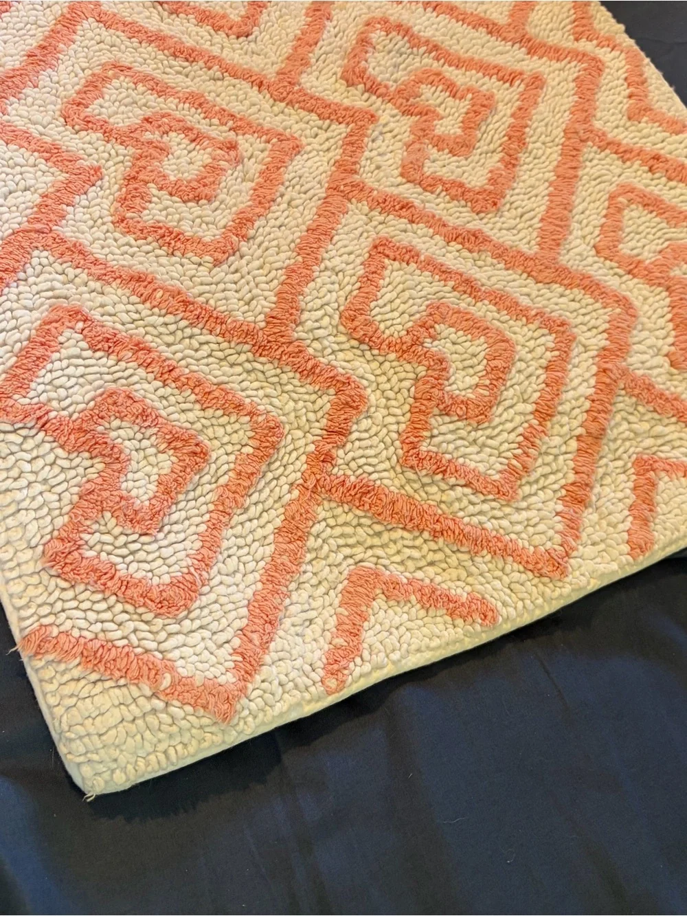 Ralph Lauren Coral and Cream Geometric Door Mat
